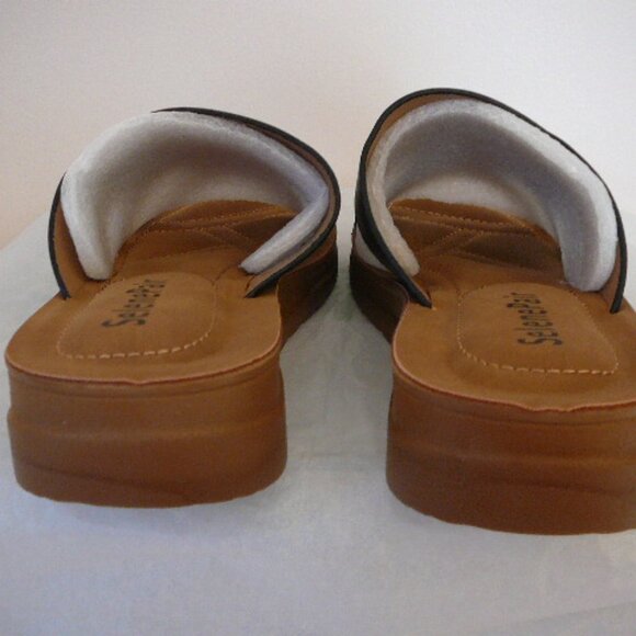 SelenePair Women's Flat Slide Low Wedge Black Open Toe Straps Sandals-Size 8-NIB - Picture 6 of 8